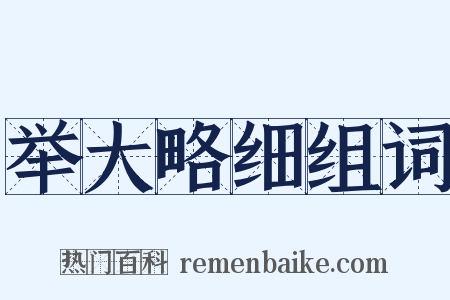 举大略细组词是什么意思的图片